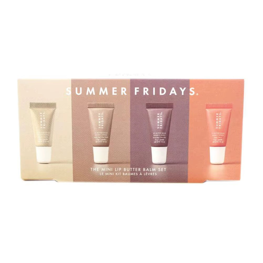 Summer Fridays Vanilla Beige Lip Balm Mini Lip Gloss Set: Moisturizing, Transparent Lip Makeup