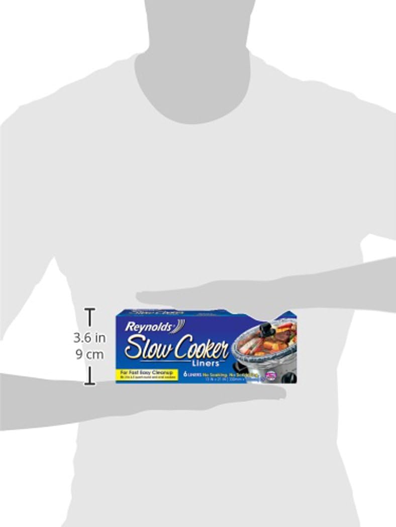 Reynolds Kitchens Regular Slow Cooker Liners – Fits 3–8 Quart Crockpots, Easy Cleanup, 6 Count