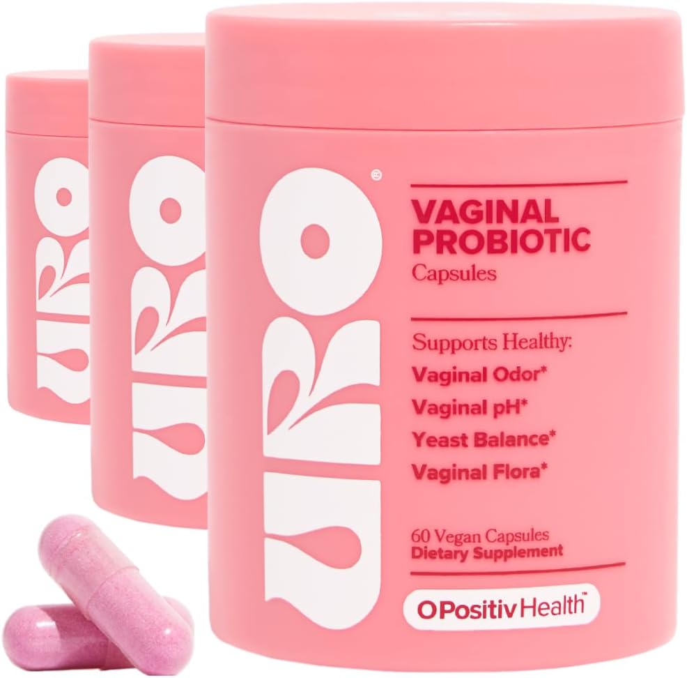 O Positiv URO Vaginal Probiotics for Women – pH Balance Supplement with Prebiotics & Lactobacillus – Supports Healthy Vaginal Flora & Odor – 60 Capsules