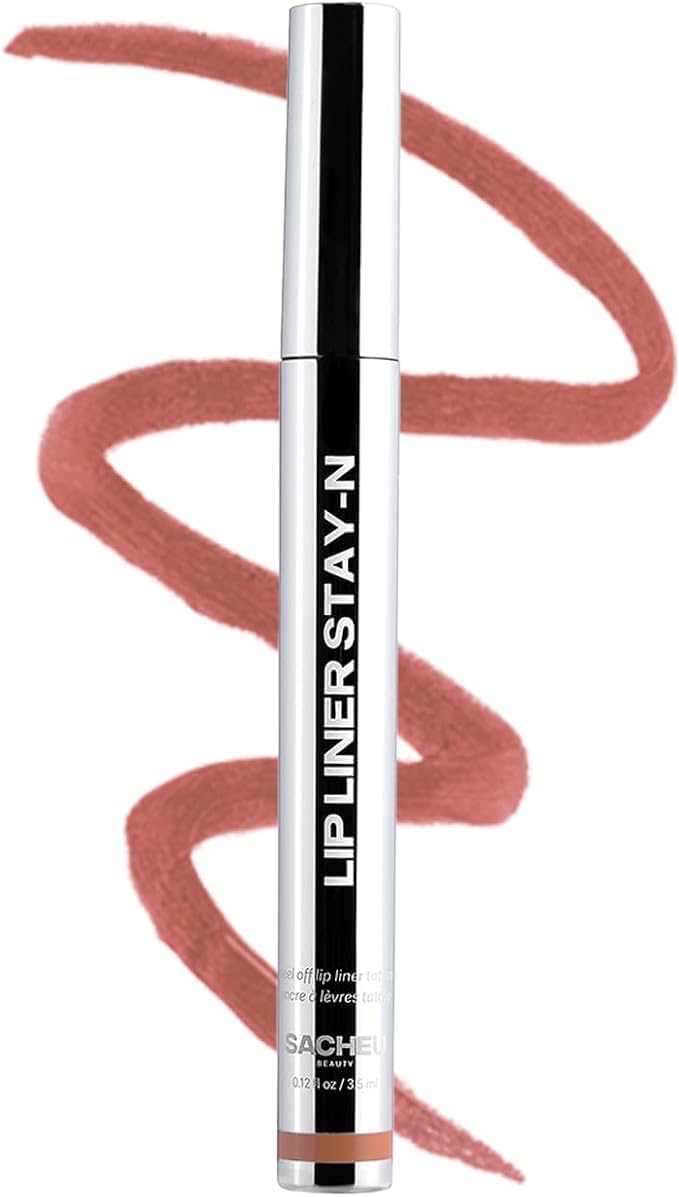 Sacheu STAY-N Peel-Off Lip Liner Stain – Long-Lasting Waterproof Matte Lip Tint with Hyaluronic Acid & Vitamin E, Transfer-Proof, Vegan & Cruelty-Free (P-Inked)