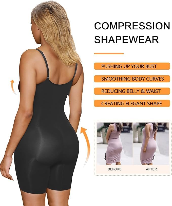 SHAPERX Women’s Seamless Shapewear Bodysuit – Tummy Control Waist-Snatching Body Shaper for a Smooth Sculpted Silhouette