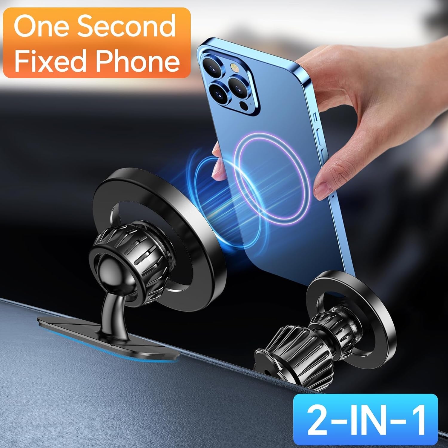 Kaistyle MagSafe Car Mount with 20 Strong Magnets – Magnetic Dash Phone Holder for Car, Secure Cell Phone Mount for android, iPhone 17, 16, 15, 14 Series