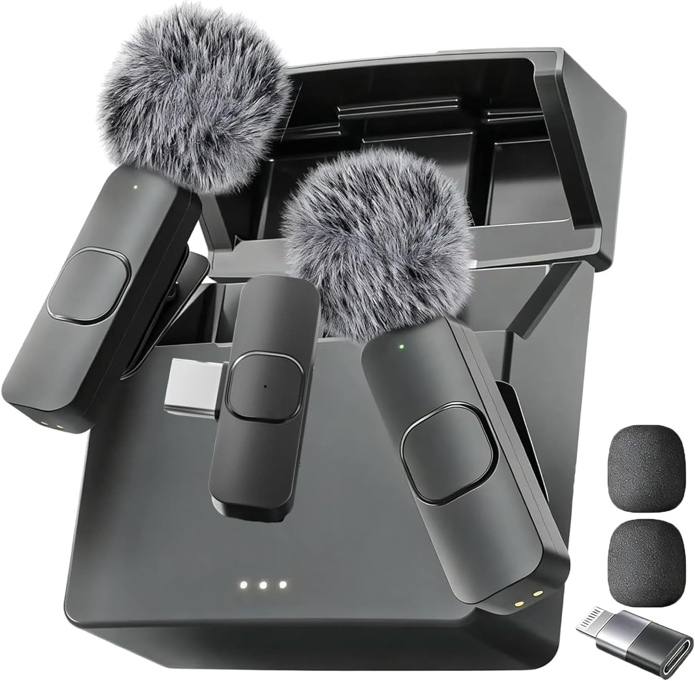 Mini Mic Pro Wireless Lavalier Microphone (Latest Model) – 2 Pack Clip-On Mic for iPhone, iPad & Android, USB-C & Lightning Compatible, Crystal Clear Audio for Video Recording, Podcasting & Content Creators