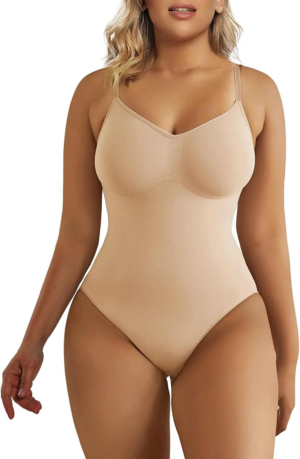 SHAPERX Women’s Seamless Shapewear Bodysuit – Tummy Control Waist-Snatching Body Shaper for a Smooth Sculpted Silhouette