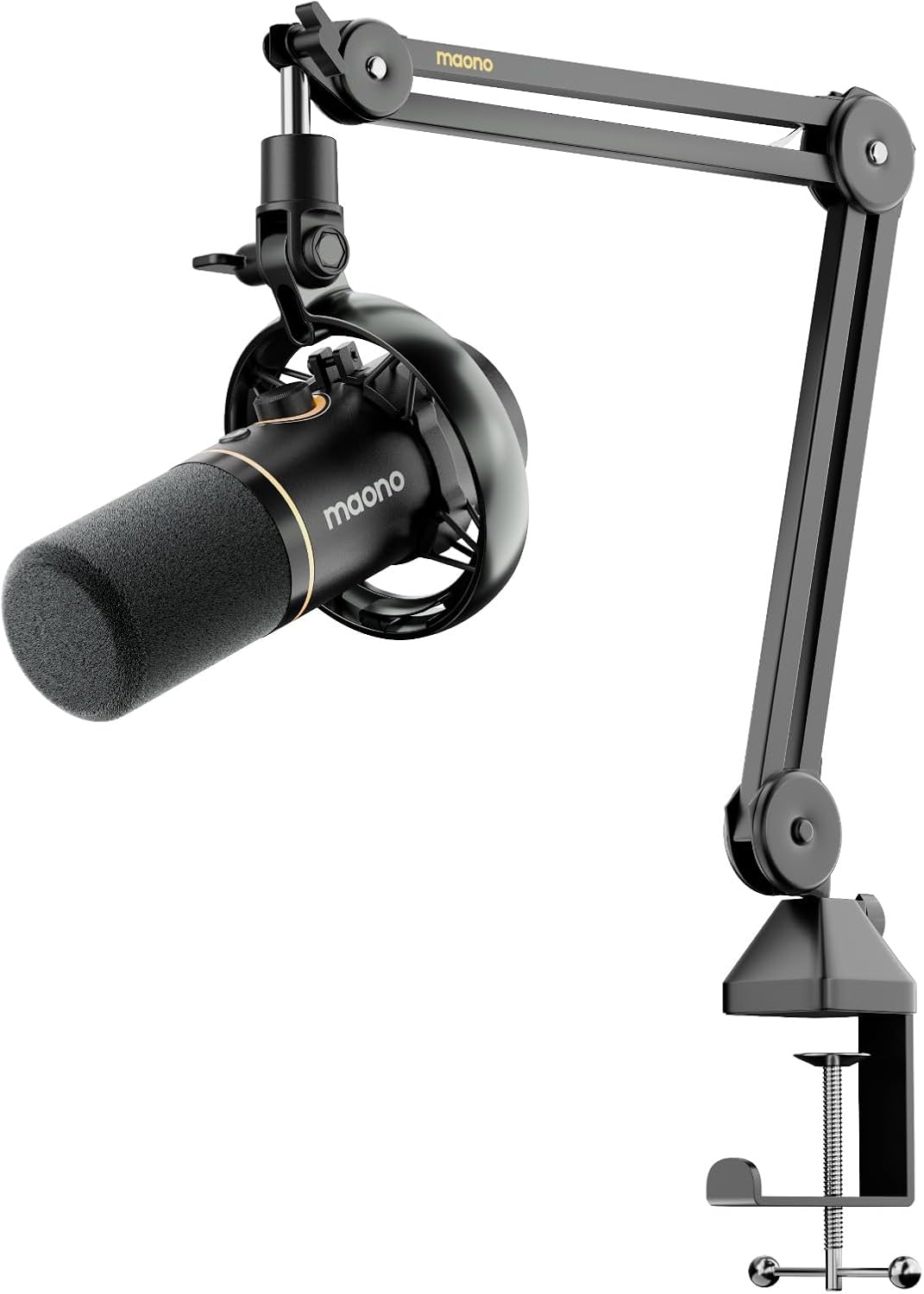 MAONO PD200W Hybrid Podcast Microphone – Dynamic XLR/USB Mic for PC with Noise Cancellation, Desktop Stand & Software