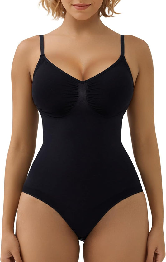 SHAPERX Women’s Seamless Shapewear Bodysuit – Tummy Control Waist-Snatching Body Shaper for a Smooth Sculpted Silhouette
