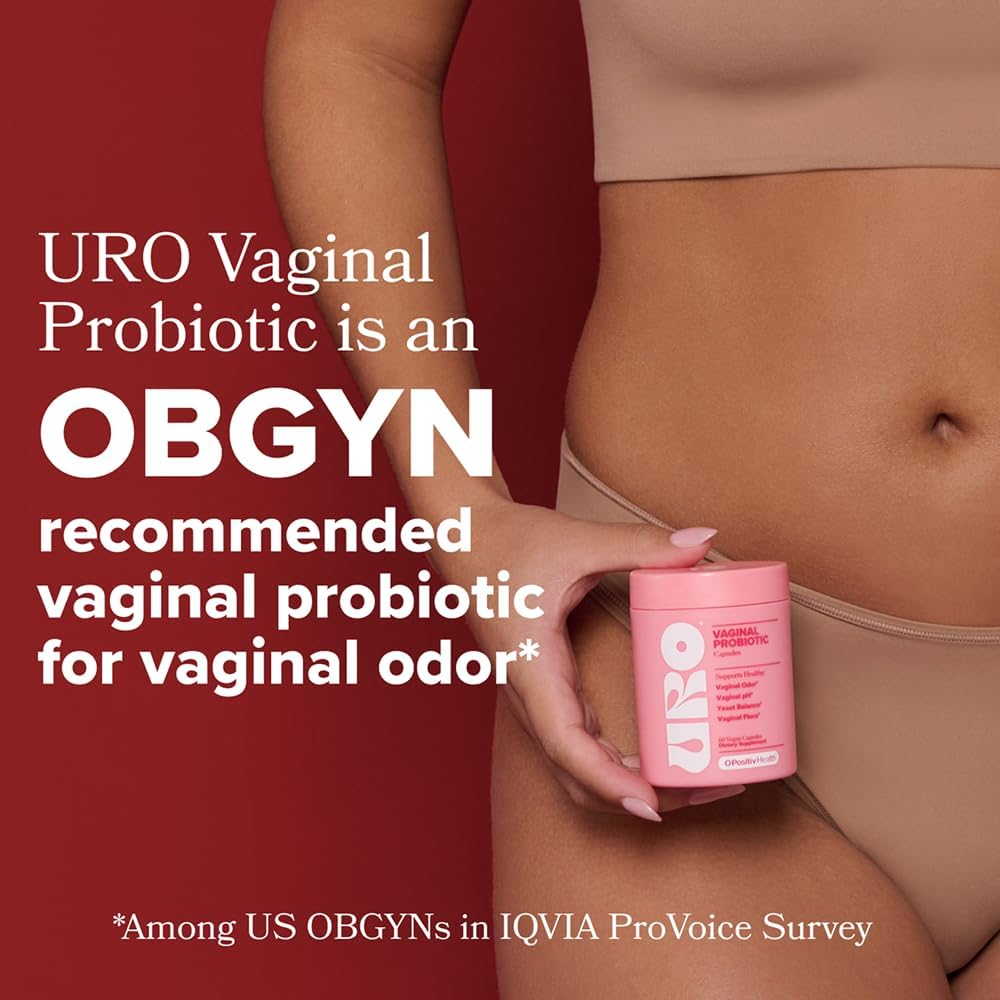 O Positiv URO Vaginal Probiotics for Women – pH Balance Supplement with Prebiotics & Lactobacillus – Supports Healthy Vaginal Flora & Odor – 60 Capsules