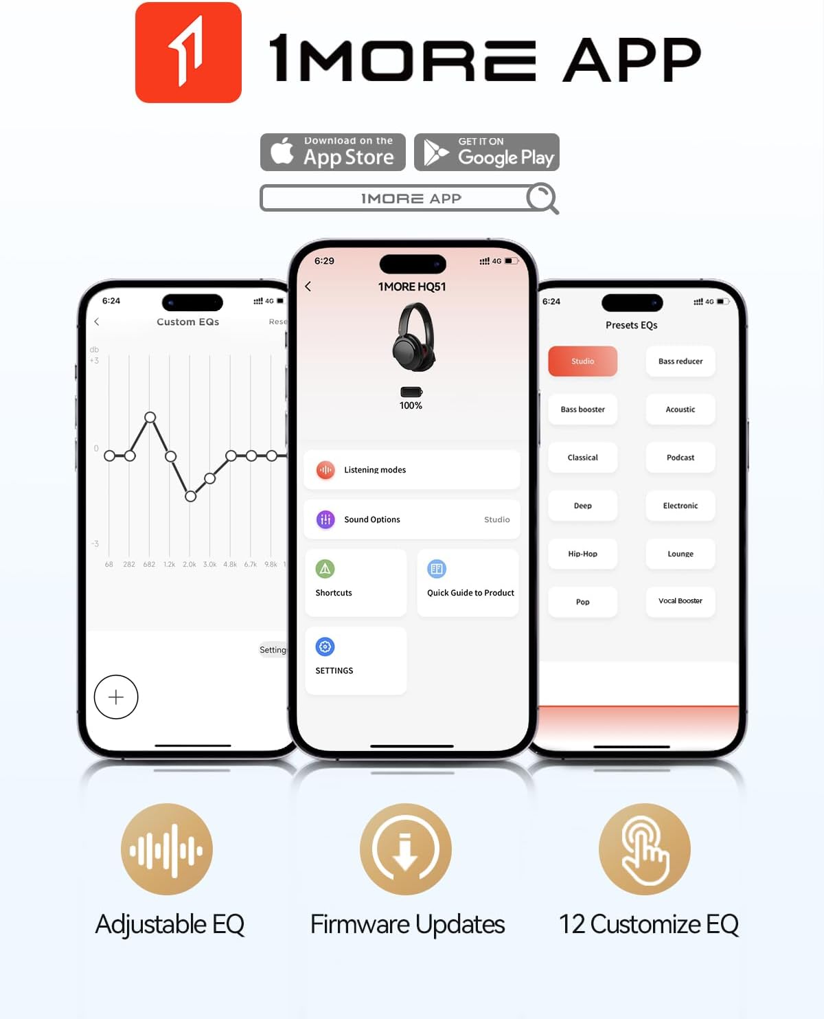 1MORE SonoFlow Pro Noise Cancelling Headphones – Over-Ear Bluetooth 5.4 Wireless Headphones with LDAC Hi-Res Audio, QuietMax ANC, 100H Battery, Comfortable Fit & Clear Calls