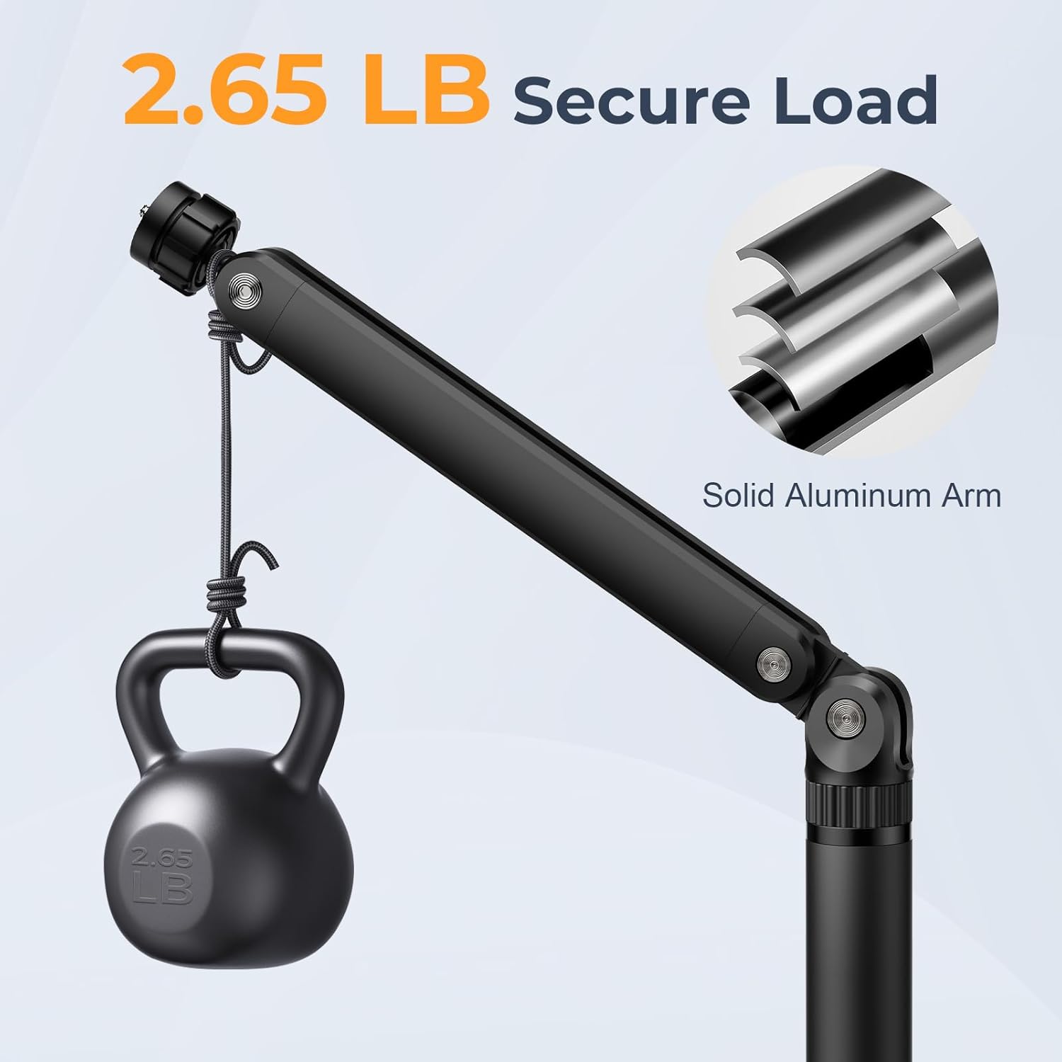Polesto Desktop Microphone Stand - Adjustable Mounting Arm with Multiple Threads for Blue Yeti, Fifine, HyperX & More Mics, Webcams & Cameras for Recording, Podcasting & Streaming