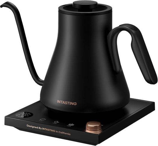 INTASTING Electric Gooseneck Kettle, ±1℉ Precise Temperature Control, Stainless Steel Interior, Fast Heating for Pour Over Coffee, Tea & Boiling Water