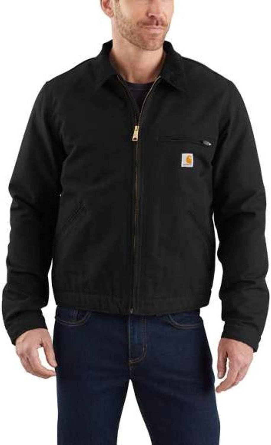 Carhartt Men’s Tall Sandstone Detroit Jacket – Durable Cotton Duck Work Jacket with Blanket Lining