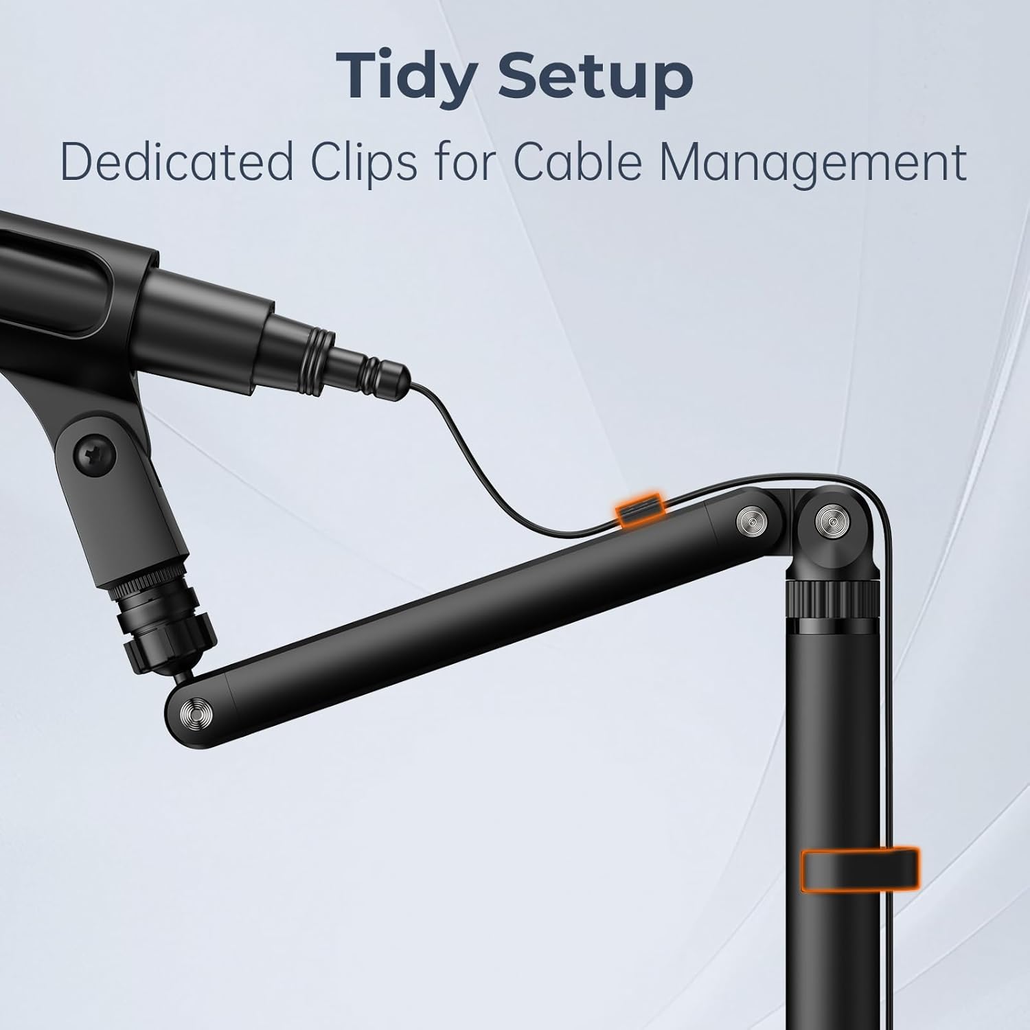 Polesto Desktop Microphone Stand - Adjustable Mounting Arm with Multiple Threads for Blue Yeti, Fifine, HyperX & More Mics, Webcams & Cameras for Recording, Podcasting & Streaming