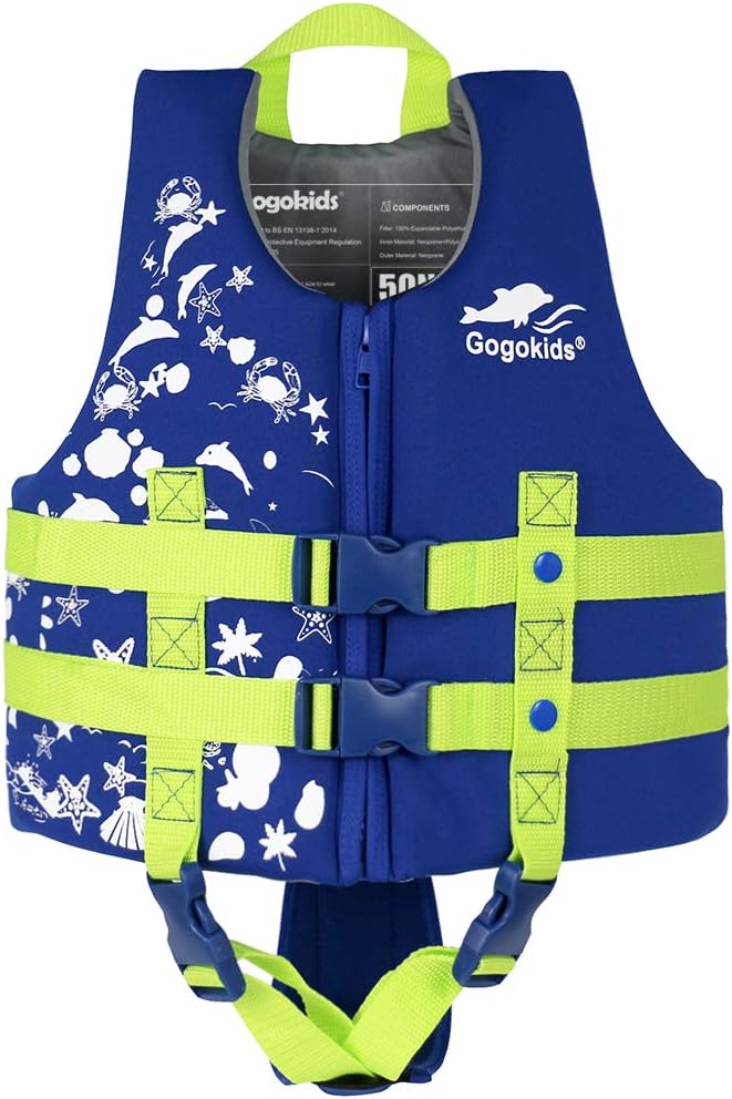 Gogokids Toddler Swim Vest for Kids, Adjustable Floaties Buoyancy Jacket for Boys & Girls, Safe Pool & Beach Swim Aid, Ages 2–8 Years (22–60 lbs)