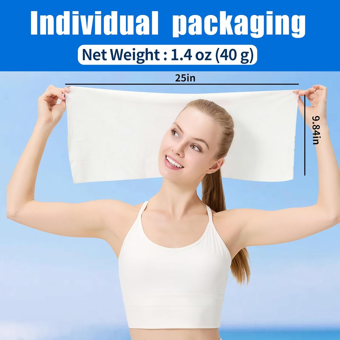 TCANG Instant Cooling Wipes – Individually Wrapped No-Rinse Oversized Ice Towels for Sports, Travel, Camping & Hot Weather Relief, Extra-Thick Cooling Cloths