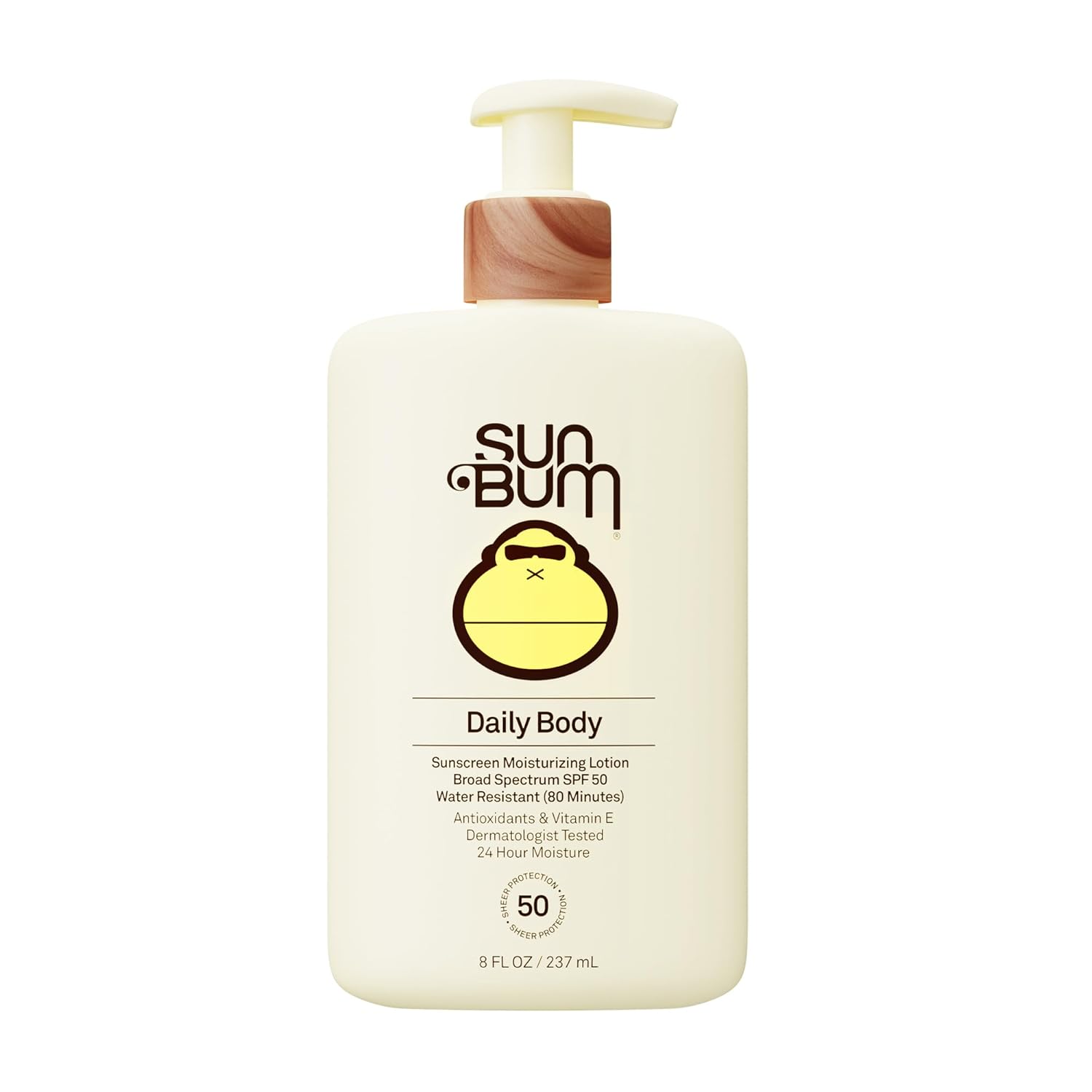 Sun Bum Daily SPF 50 Sunscreen Body Lotion – Broad Spectrum Moisturizing Sun Protection with Vitamin E, Vegan & Hawaii 104 Compliant (Octinoxate & Oxybenzone Free), Dermatologist Tested, 8 oz