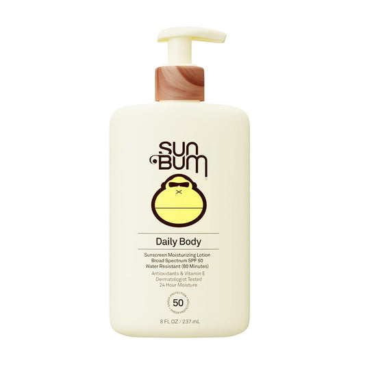 Sun Bum Daily SPF 50 Sunscreen Body Lotion – Broad Spectrum Moisturizing Sun Protection with Vitamin E, Vegan & Hawaii 104 Compliant (Octinoxate & Oxybenzone Free), Dermatologist Tested, 8 oz