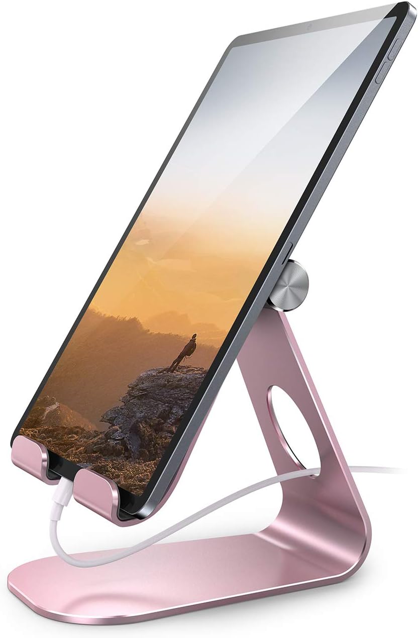 Lamicall Adjustable Tablet Stand - Versatile Desktop Holder for 4-13" Tablets, iPad Pro, Kindle, iPhone 17 Pro Max & Nintendo Switch