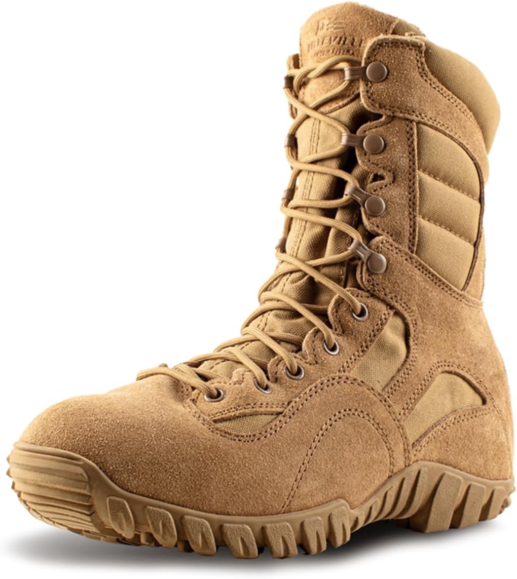 Belleville Khyber TR550 Combat Boots – AR 670-1 Compliant Tactical Boots with Superior Traction, Orthotic Support, Full-Grain Leather & Moisture-Wicking Technology