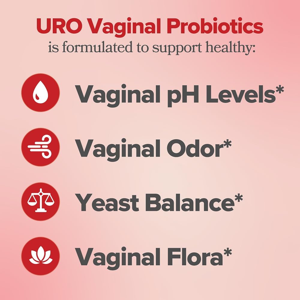 O Positiv URO Vaginal Probiotics for Women – pH Balance Supplement with Prebiotics & Lactobacillus – Supports Healthy Vaginal Flora & Odor – 60 Capsules