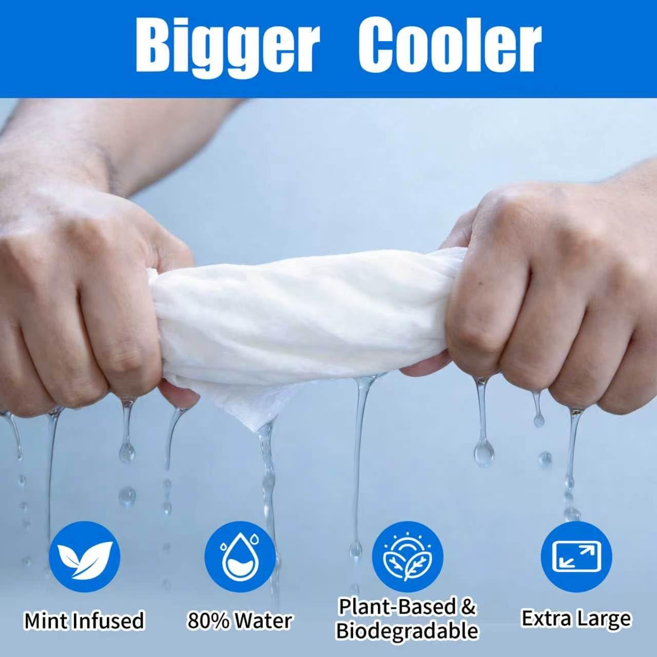 TCANG Instant Cooling Wipes – Individually Wrapped No-Rinse Oversized Ice Towels for Sports, Travel, Camping & Hot Weather Relief, Extra-Thick Cooling Cloths