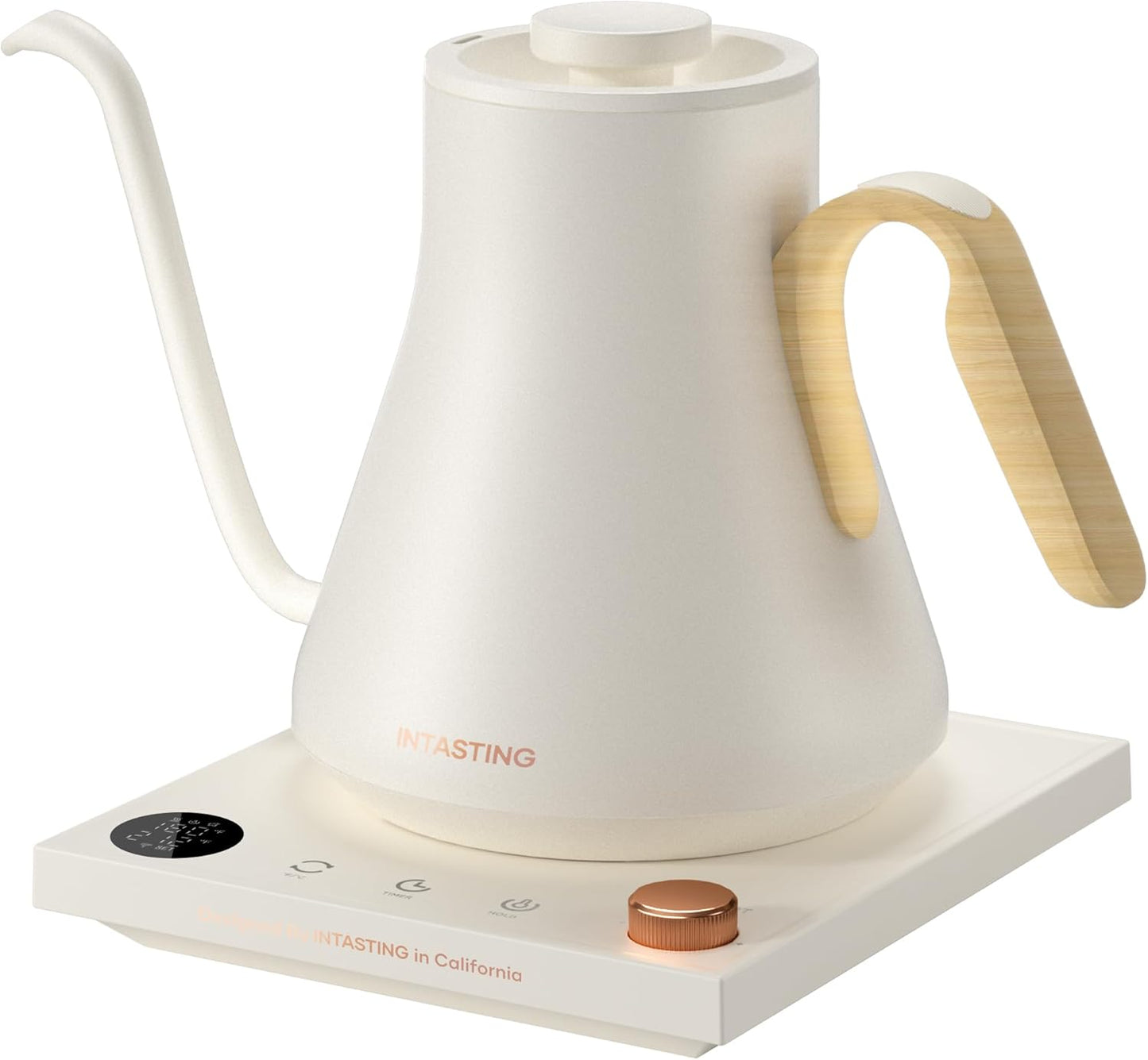 INTASTING Electric Gooseneck Kettle, ±1℉ Precise Temperature Control, Stainless Steel Interior, Fast Heating for Pour Over Coffee, Tea & Boiling Water