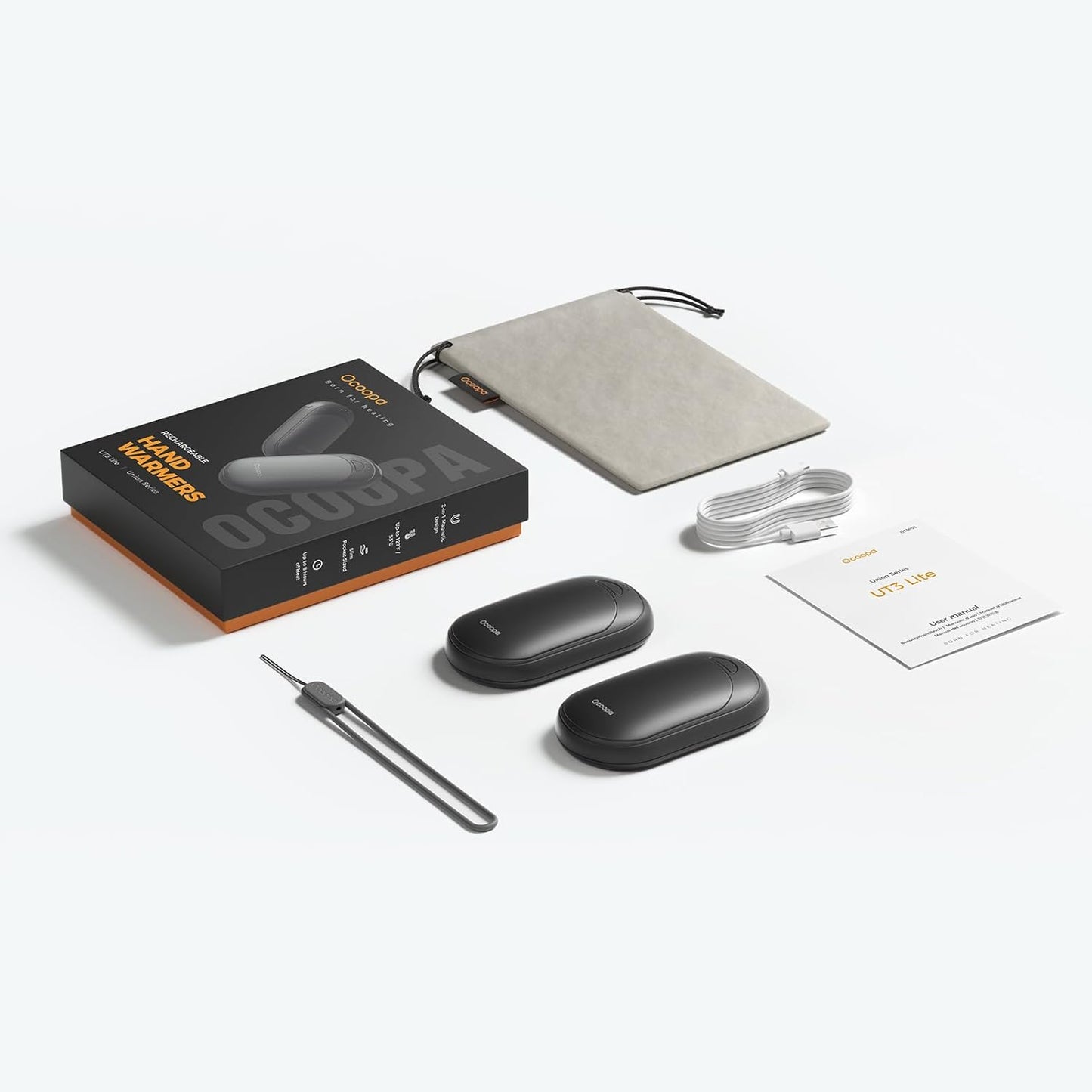 Stay Warm Anywhere with OCOOPA UT3 Lite Magnetic Hand Warmers - Rechargeable 2 Pack, Smart Heating, and Portable Design for Outdoor Adventures and Winter Gifting