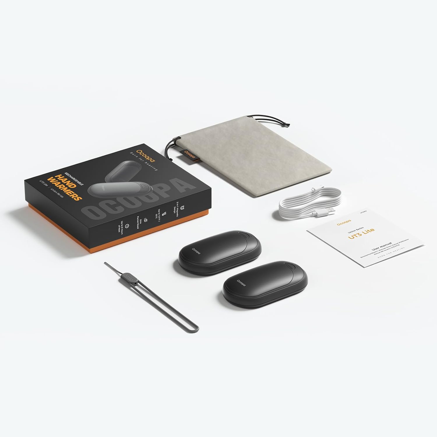 Stay Warm Anywhere with OCOOPA UT3 Lite Magnetic Hand Warmers - Rechargeable 2 Pack, Smart Heating, and Portable Design for Outdoor Adventures and Winter Gifting