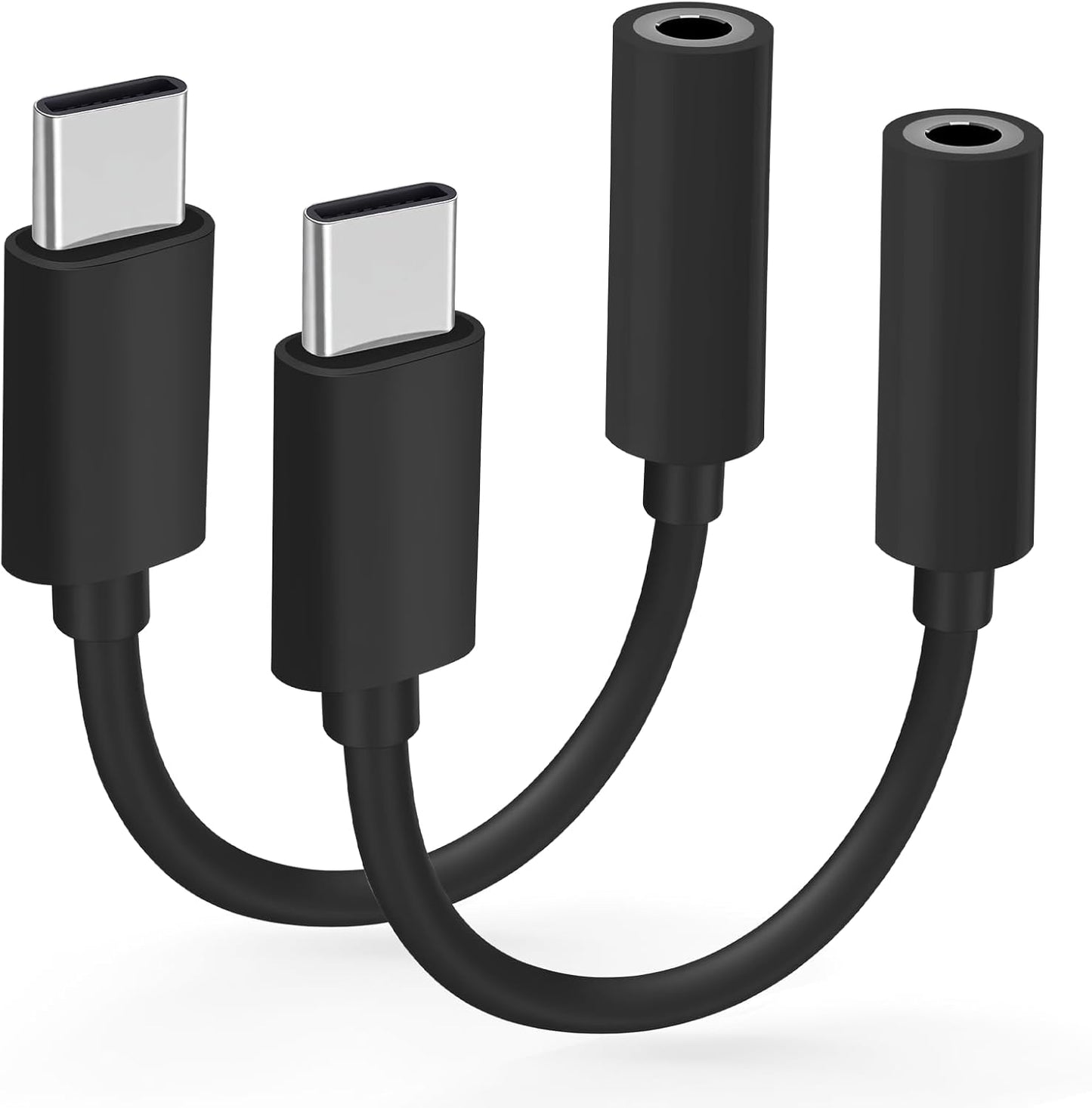 Htrenc USB-C to 3.5mm Headphone Jack Adapter, Type-C Aux Audio Dongle Cable for iPhone 17/16/16 Pro/15/15 Pro/Pro Max/Plus, iPad, Samsung Galaxy S23/S22/S21, MacBook (2-Pack)
