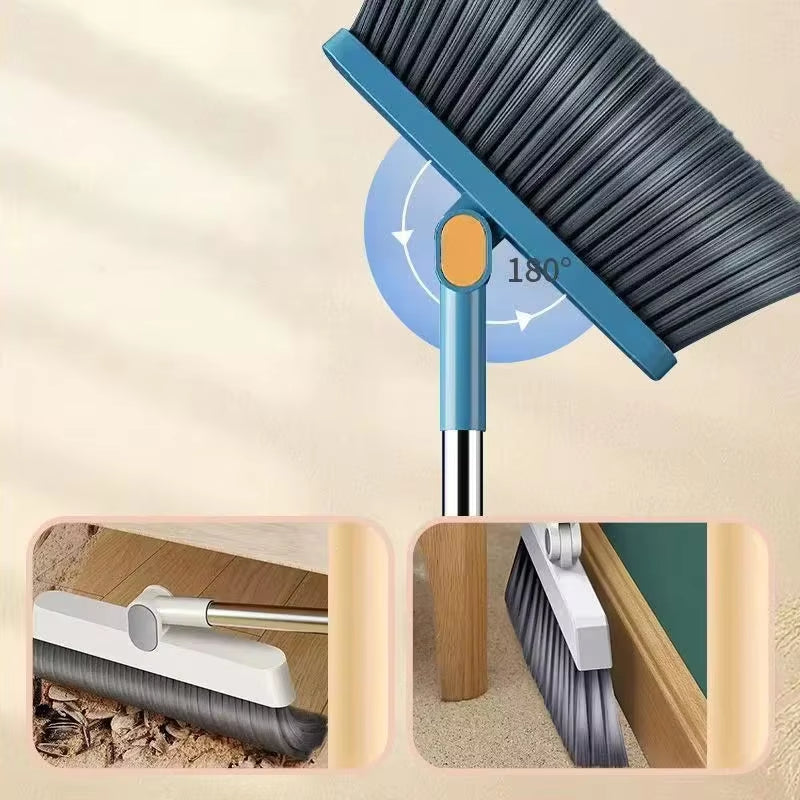 Kitchen Broom and Dustpan Combination: Rotary Long-Rod Broom Kit