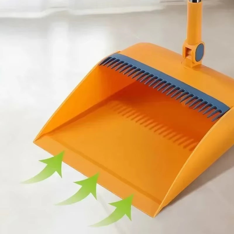 Kitchen Broom and Dustpan Combination: Rotary Long-Rod Broom Kit