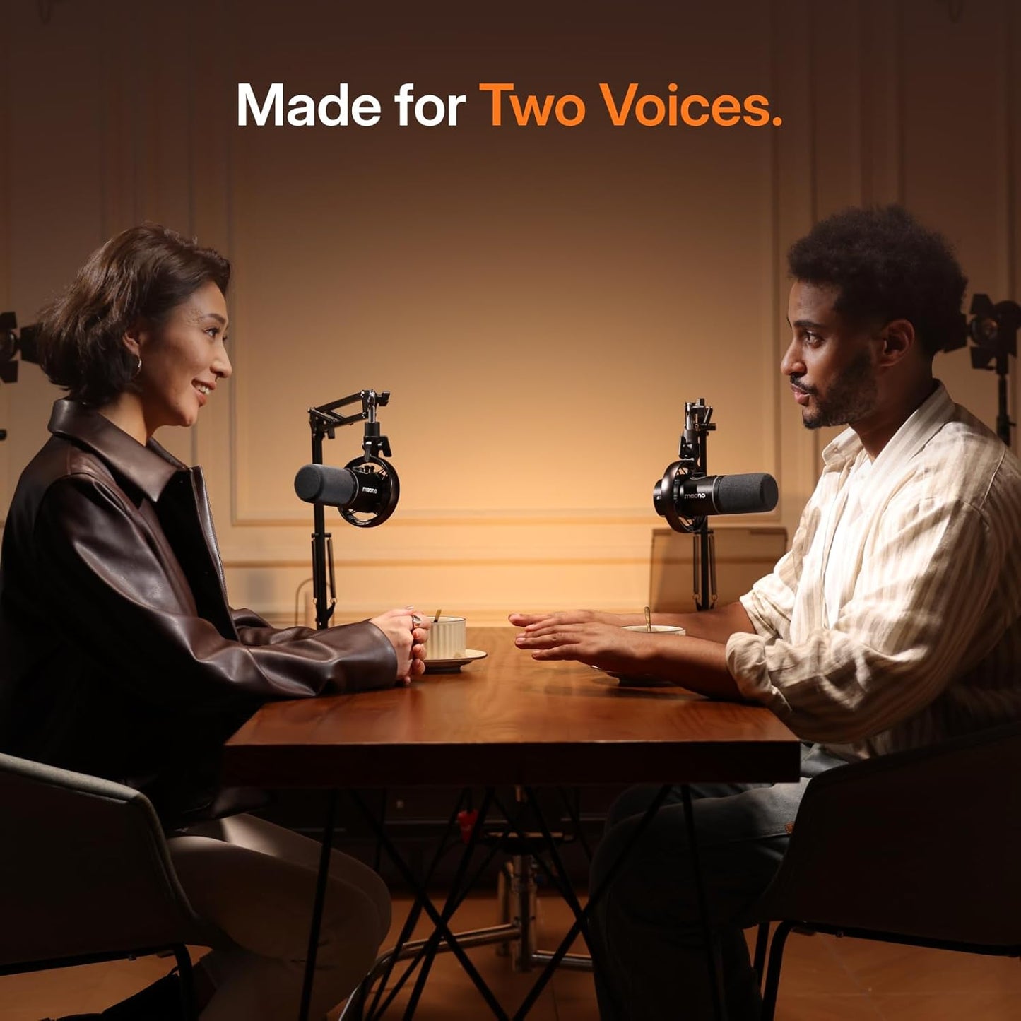 MAONO PD200W Hybrid Podcast Microphone – Dynamic XLR/USB Mic for PC with Noise Cancellation, Desktop Stand & Software
