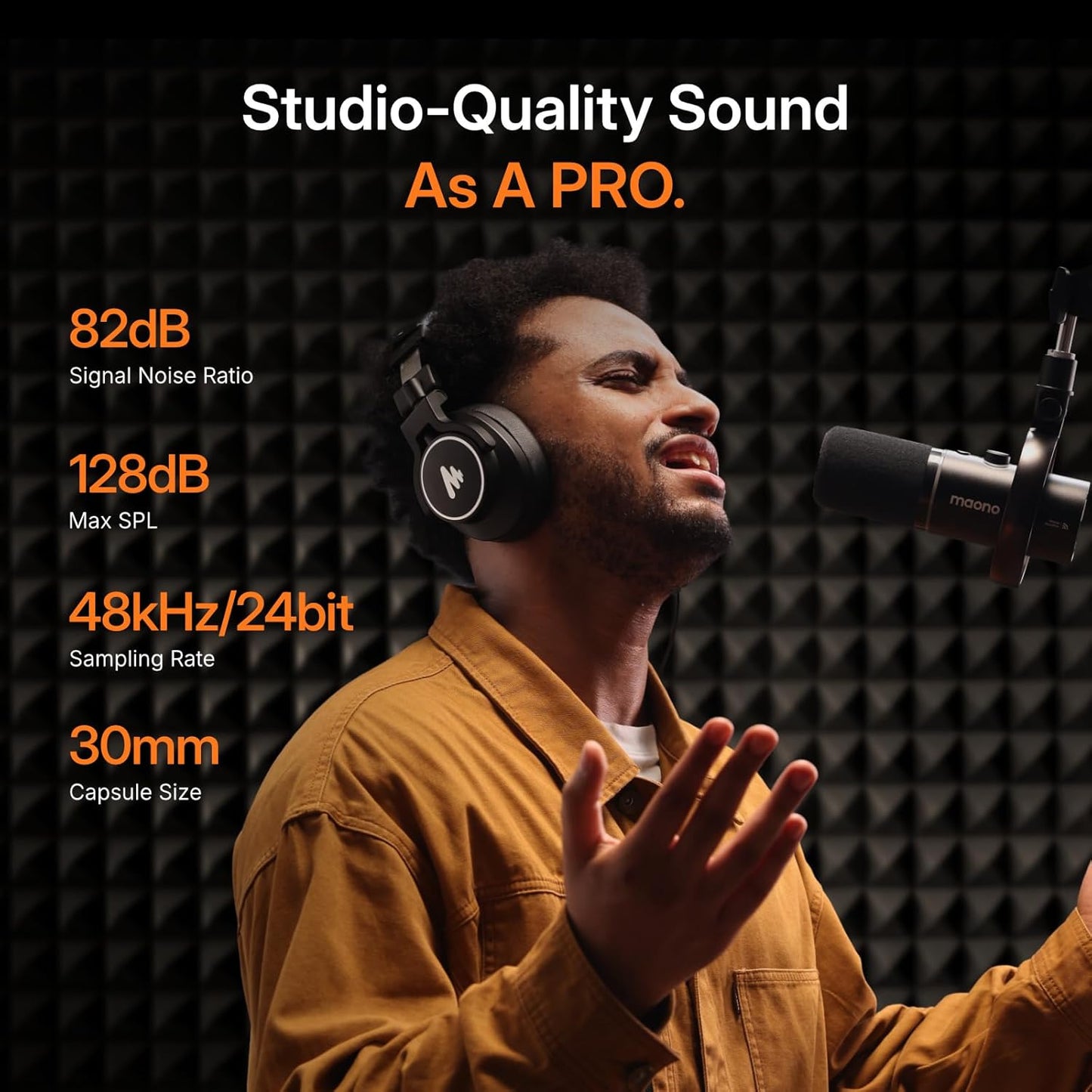 MAONO PD200W Hybrid Podcast Microphone – Dynamic XLR/USB Mic for PC with Noise Cancellation, Desktop Stand & Software