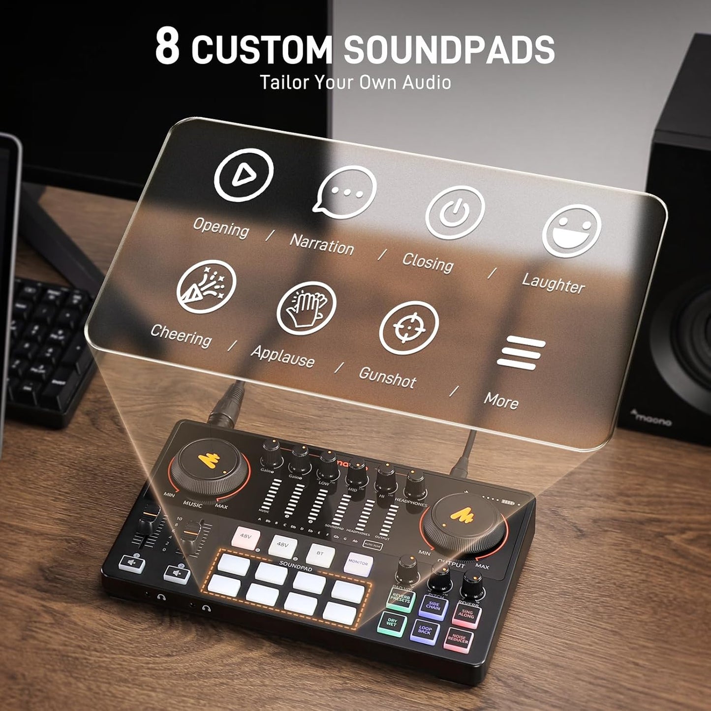 MAONO Podcast Equipment Bundle – Maonocaster E2 Gen2 Audio Interface Mixer with Dual XLR Input for Streaming & Recording