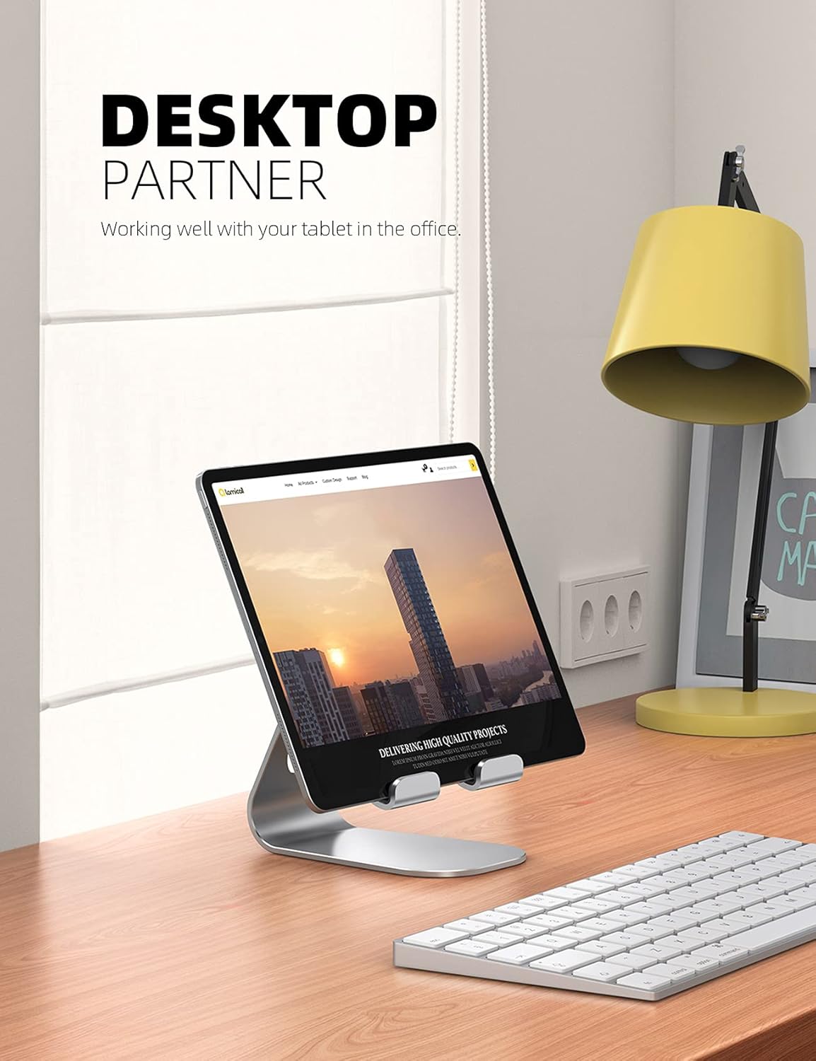 Lamicall Adjustable Tablet Stand - Versatile Desktop Holder for 4-13" Tablets, iPad Pro, Kindle, iPhone 17 Pro Max & Nintendo Switch
