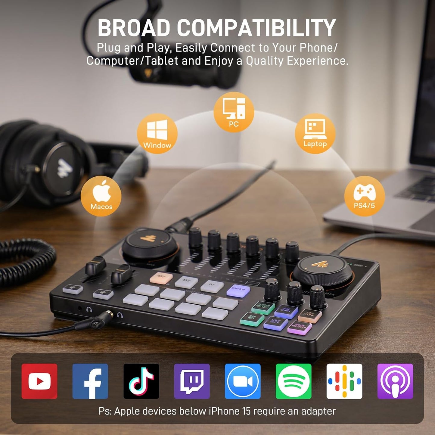 MAONO Podcast Equipment Bundle – Maonocaster E2 Gen2 Audio Interface Mixer with Dual XLR Input for Streaming & Recording