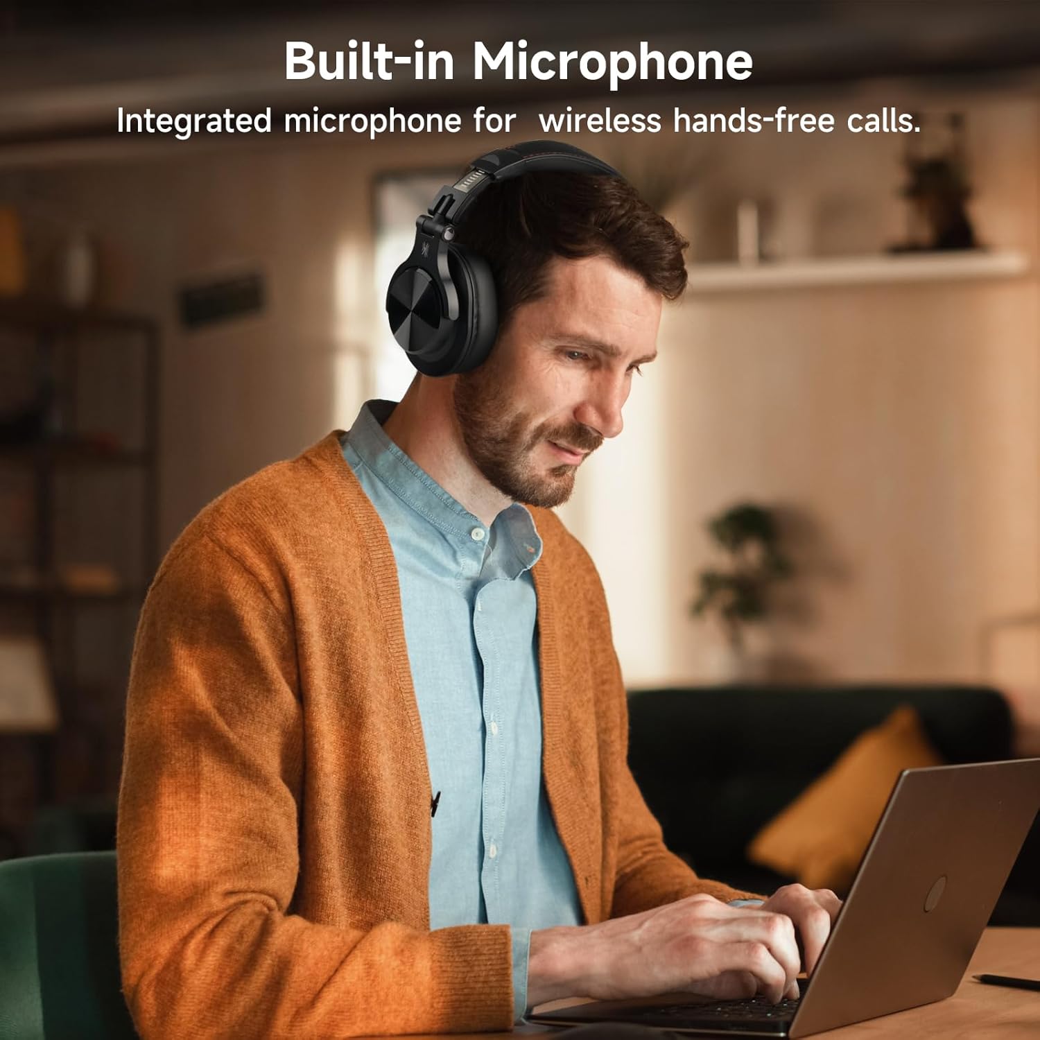OneOdio A70 Bluetooth Over-Ear Headphones – Wireless Hi-Res Headphones with 72H Playtime, Built-In Mic, 3.5mm/6.35mm Wired Jack for Studio Monitoring, DJ Mixing, Gaming & PC Audio