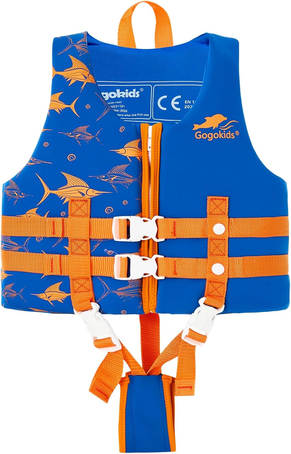Gogokids Toddler Swim Vest for Kids, Adjustable Floaties Buoyancy Jacket for Boys & Girls, Safe Pool & Beach Swim Aid, Ages 2–8 Years (22–60 lbs)
