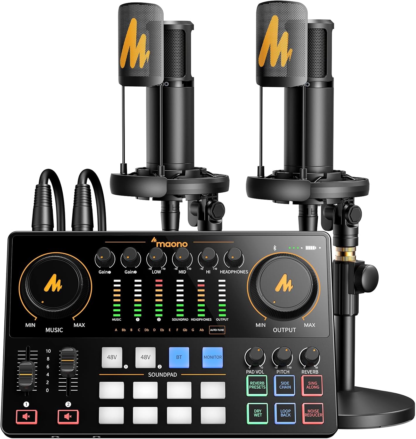 MAONO Podcast Equipment Bundle – Maonocaster E2 Gen2 Audio Interface Mixer with Dual XLR Input for Streaming & Recording