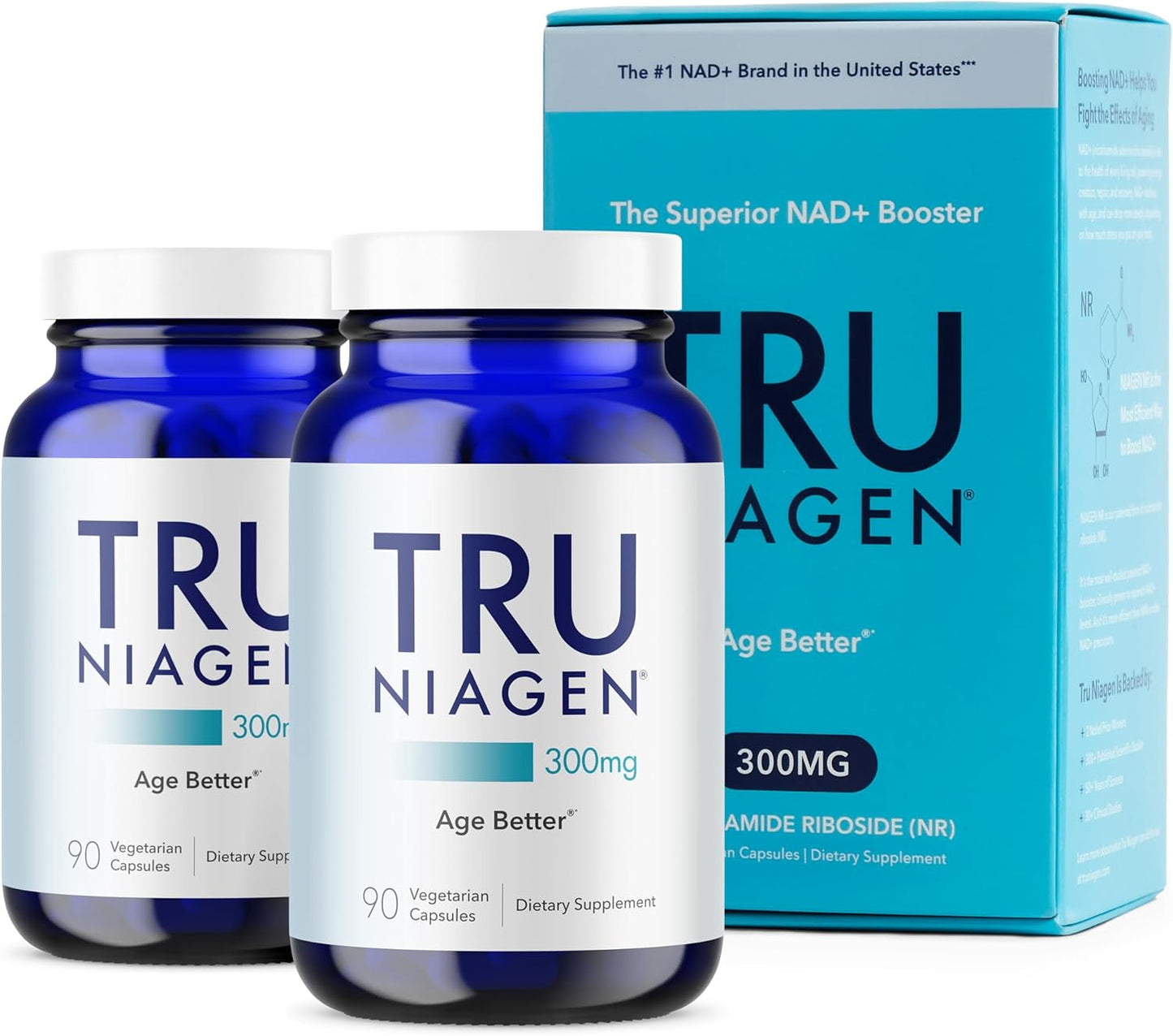 TRU NIAGEN NAD+ Booster Supplement 300mg – Supports Brain Health, Cellular Energy & Anti-Aging | Patented Niagen Formula | 30-Day Supply, 1 Capsule Daily