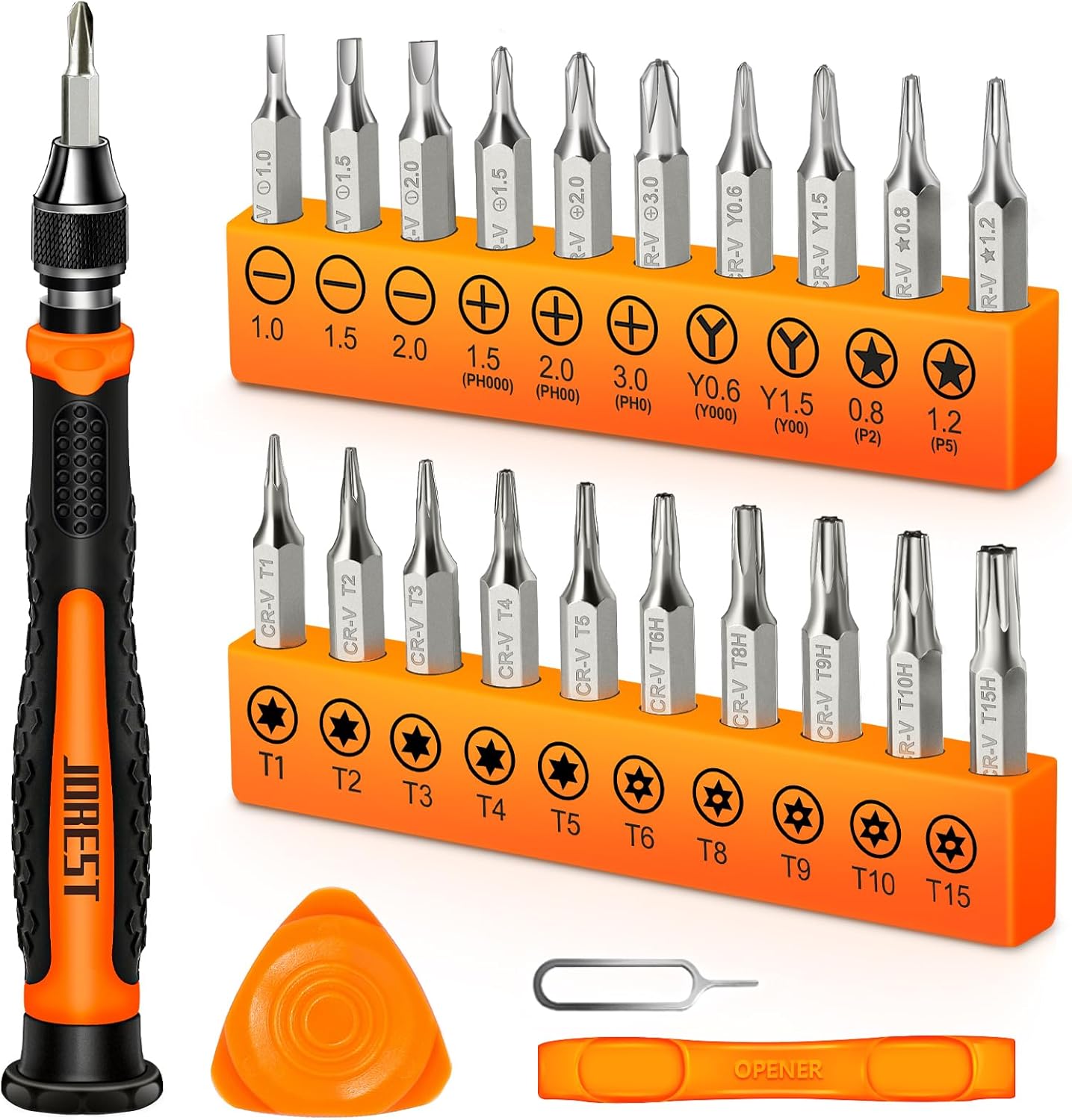JOREST 59-Piece Precision Screwdriver Set – Mini Repair Tool Kit with Torx T5 T6 T8 for MacBook, iPhone, Laptop, PC, PS4/PS5, Xbox, Switch, Eyeglasses, Watch & Electronics