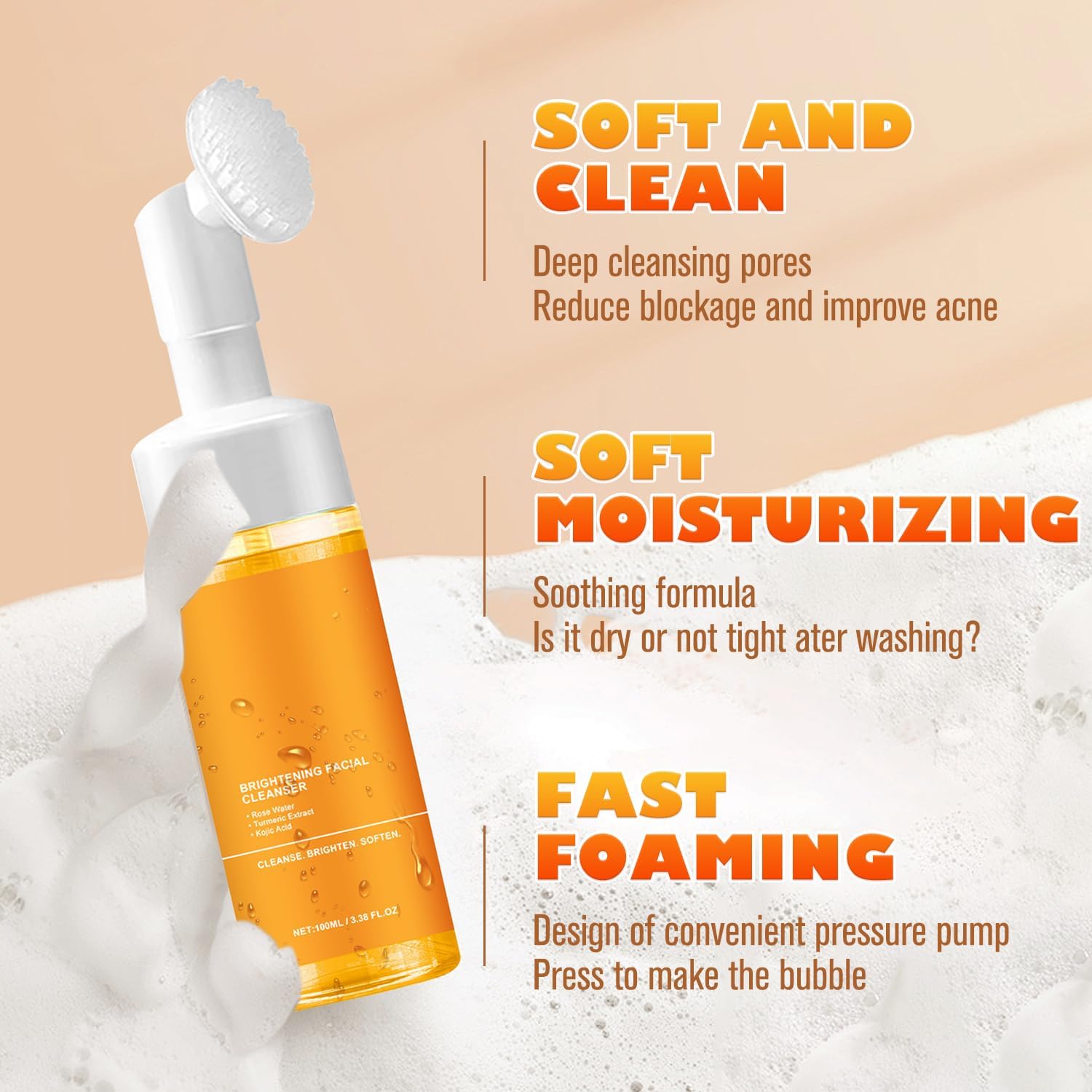Turmeric Face & Body Care Set – 4-Piece Skincare Kit with Cleanser, Soap Bar, and Scrub Pads | Deep Cleansing & Brightening