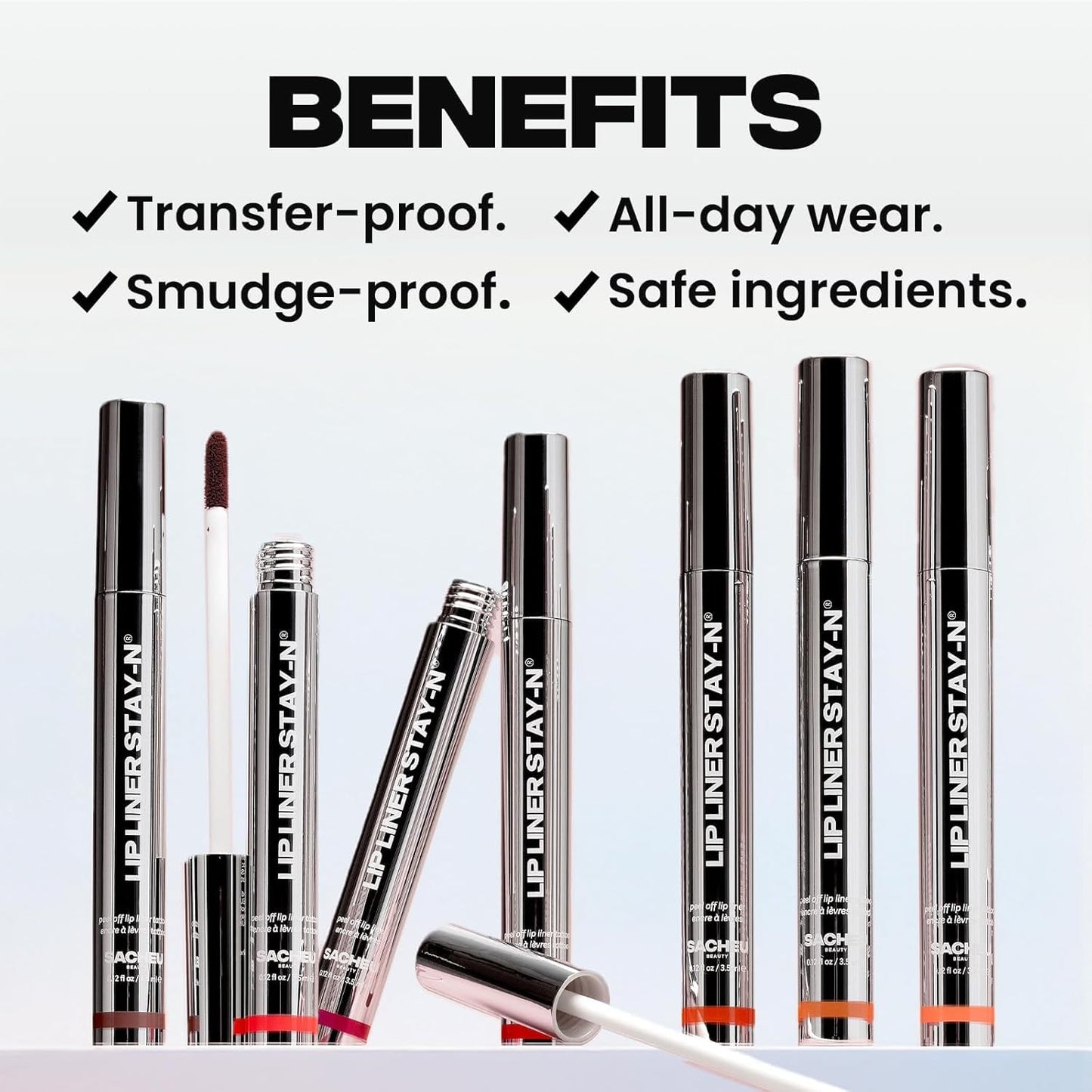 Sacheu STAY-N Peel-Off Lip Liner Stain – Long-Lasting Waterproof Matte Lip Tint with Hyaluronic Acid & Vitamin E, Transfer-Proof, Vegan & Cruelty-Free (P-Inked)