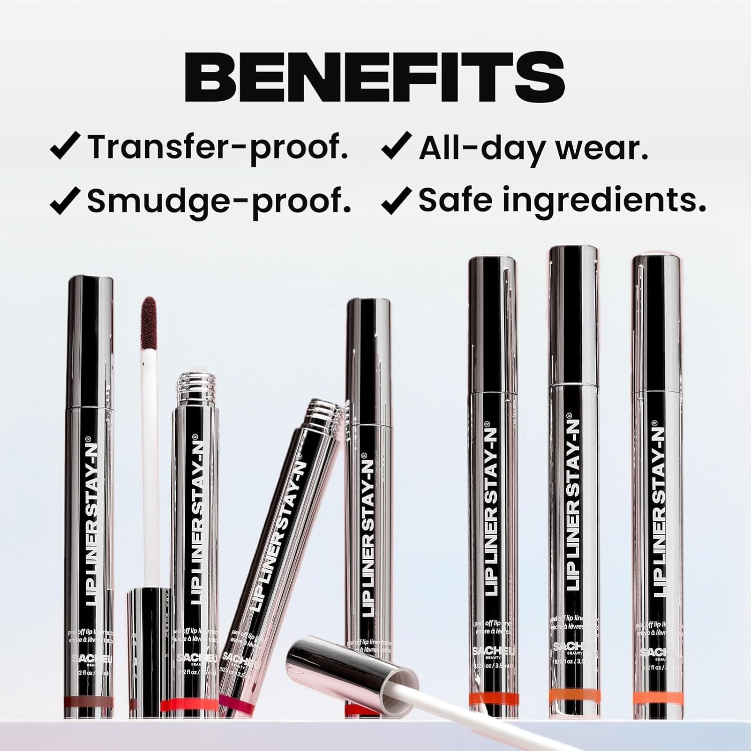 Sacheu STAY-N Peel-Off Lip Liner Stain – Long-Lasting Waterproof Matte Lip Tint with Hyaluronic Acid & Vitamin E, Transfer-Proof, Vegan & Cruelty-Free (P-Inked)