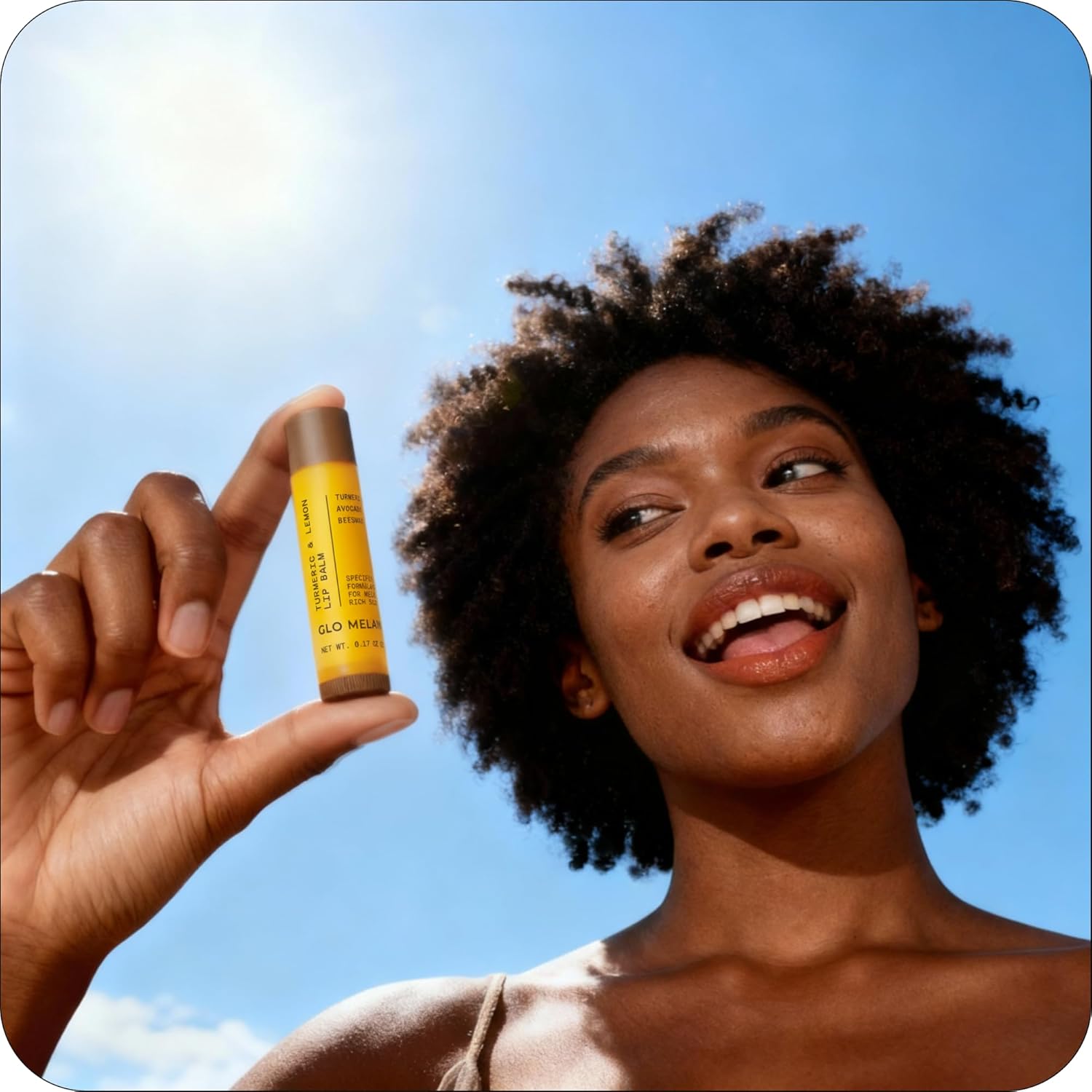 Glo Melanin Natural Lemon & Turmeric Lip Balm – Brightening & Nourishing Lip Care for Dark or Smoker’s Lips, Hydrating All-Natural Moisturizing Balm