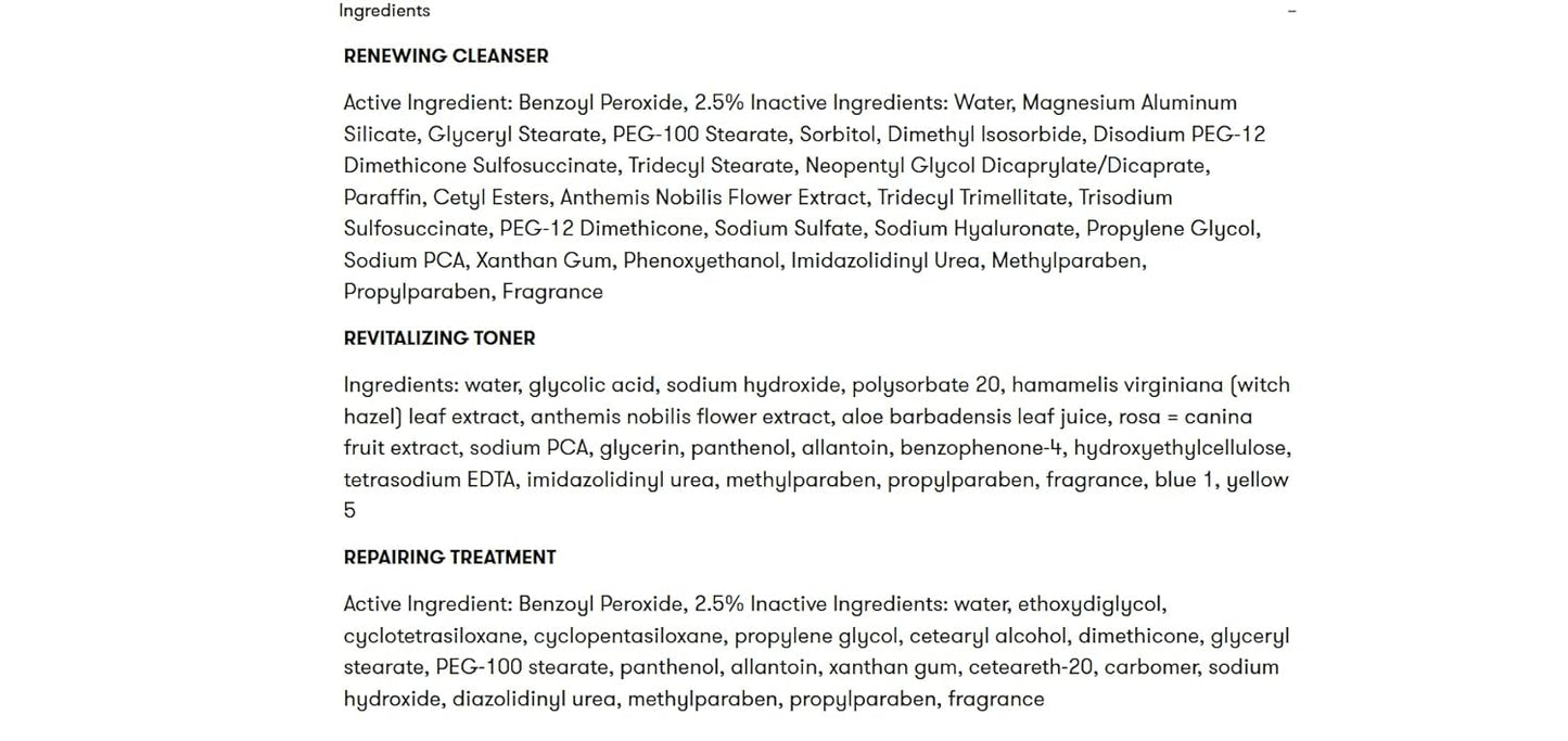 Proactiv 3-Step Acne Treatment – Benzoyl Peroxide Face Wash, Exfoliating Toner, Acne Spot Treatment & Repairing Spot Treatment for Face & Body | Complete 30-Day Kit