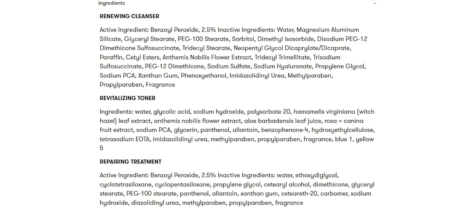 Proactiv 3-Step Acne Treatment – Benzoyl Peroxide Face Wash, Exfoliating Toner, Acne Spot Treatment & Repairing Spot Treatment for Face & Body | Complete 30-Day Kit