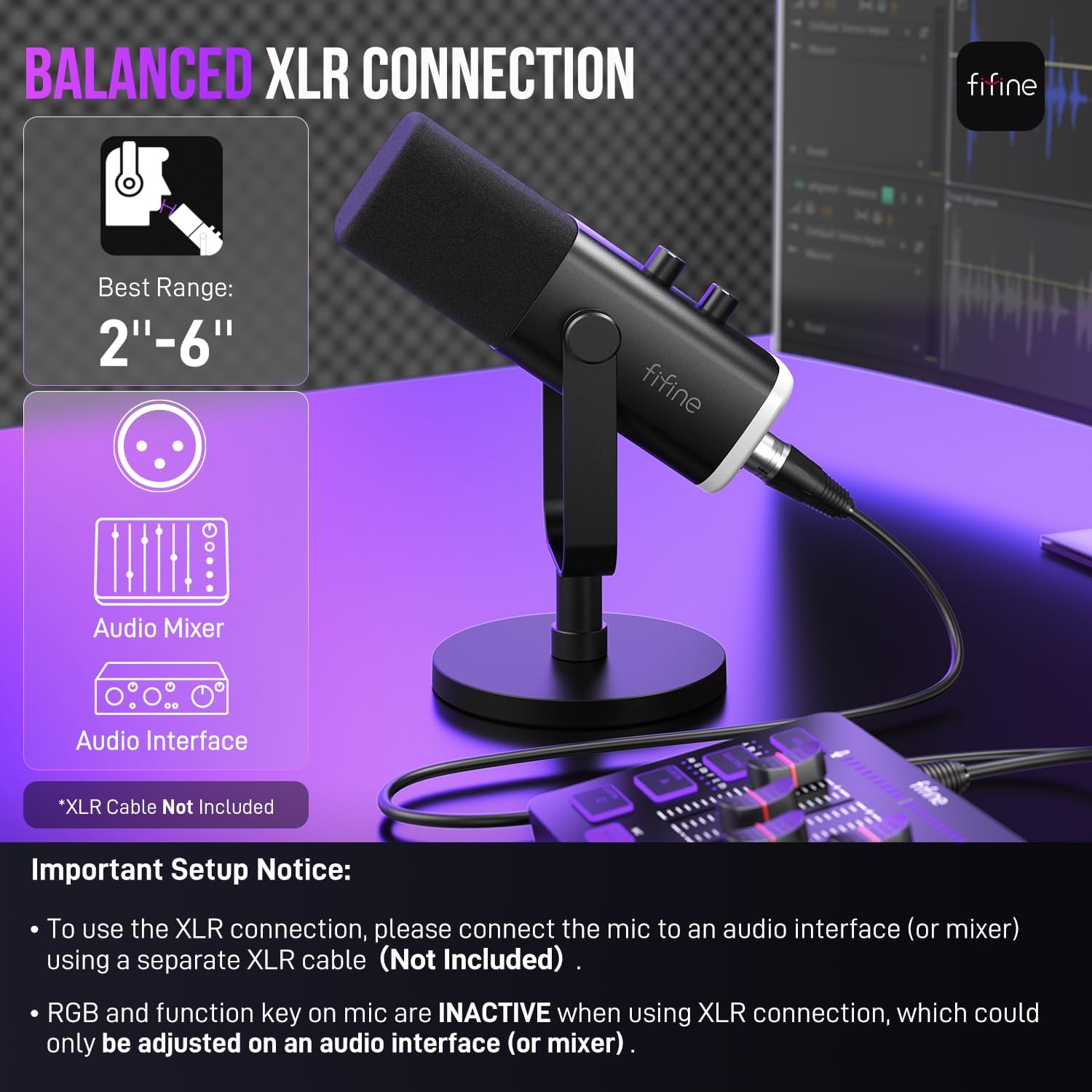 FIFINE AM8 USB/XLR Dynamic Microphone – Podcast, Gaming, Streaming Mic & Desktop Stand for YouTube & Singing