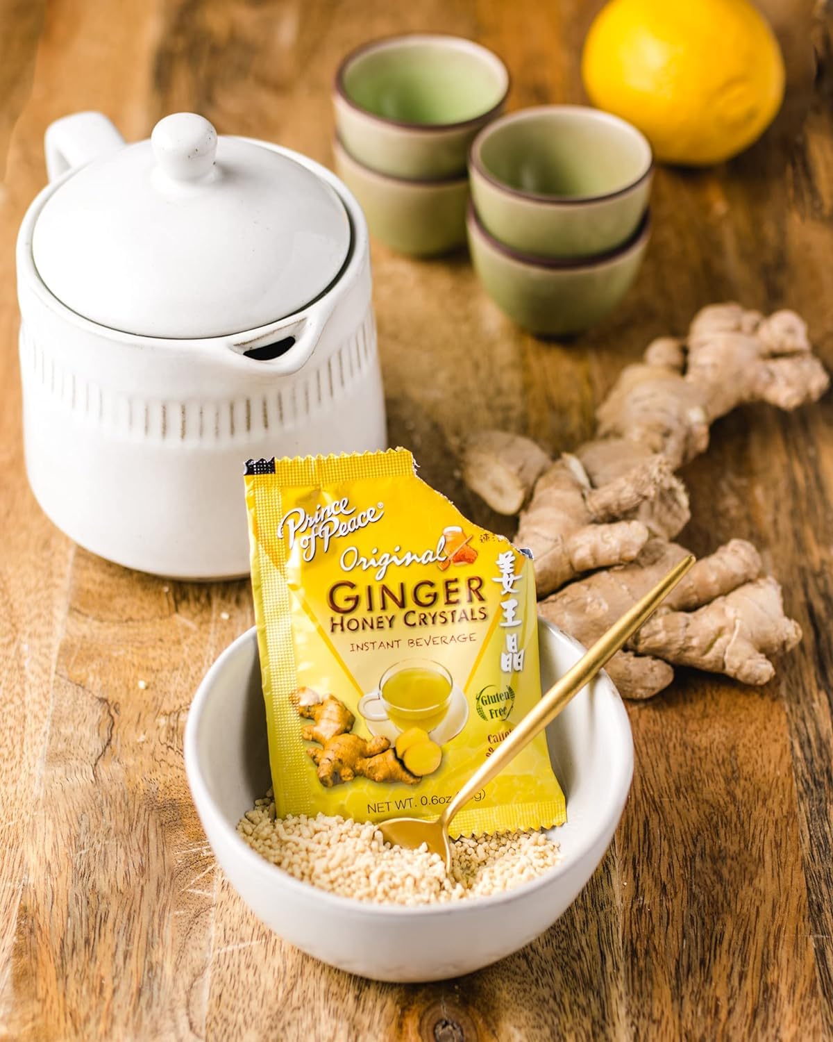 Prince of Peace Ginger Honey Crystals – Instant Ginger Drink Mix, Family Value Pack, 60 Sachets