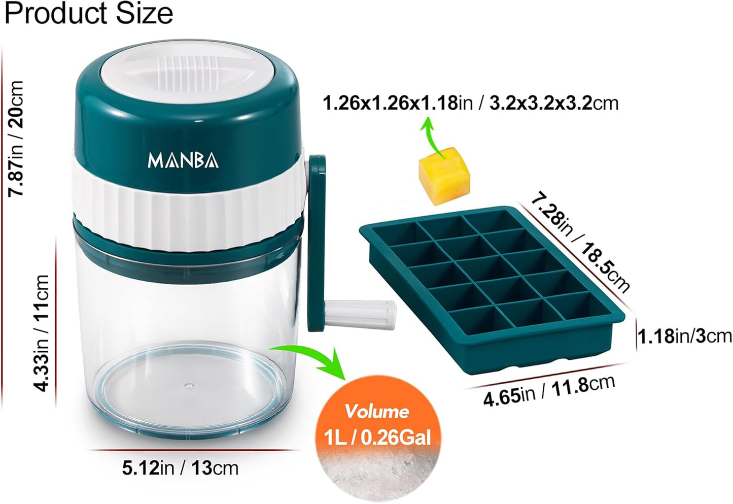 Portable Ice Shaver & Snow Cone Machine – Premium Electric Ice Crusher with Free Ice Cube Trays, BPA-Free Shaved Ice Maker for Home & Parties