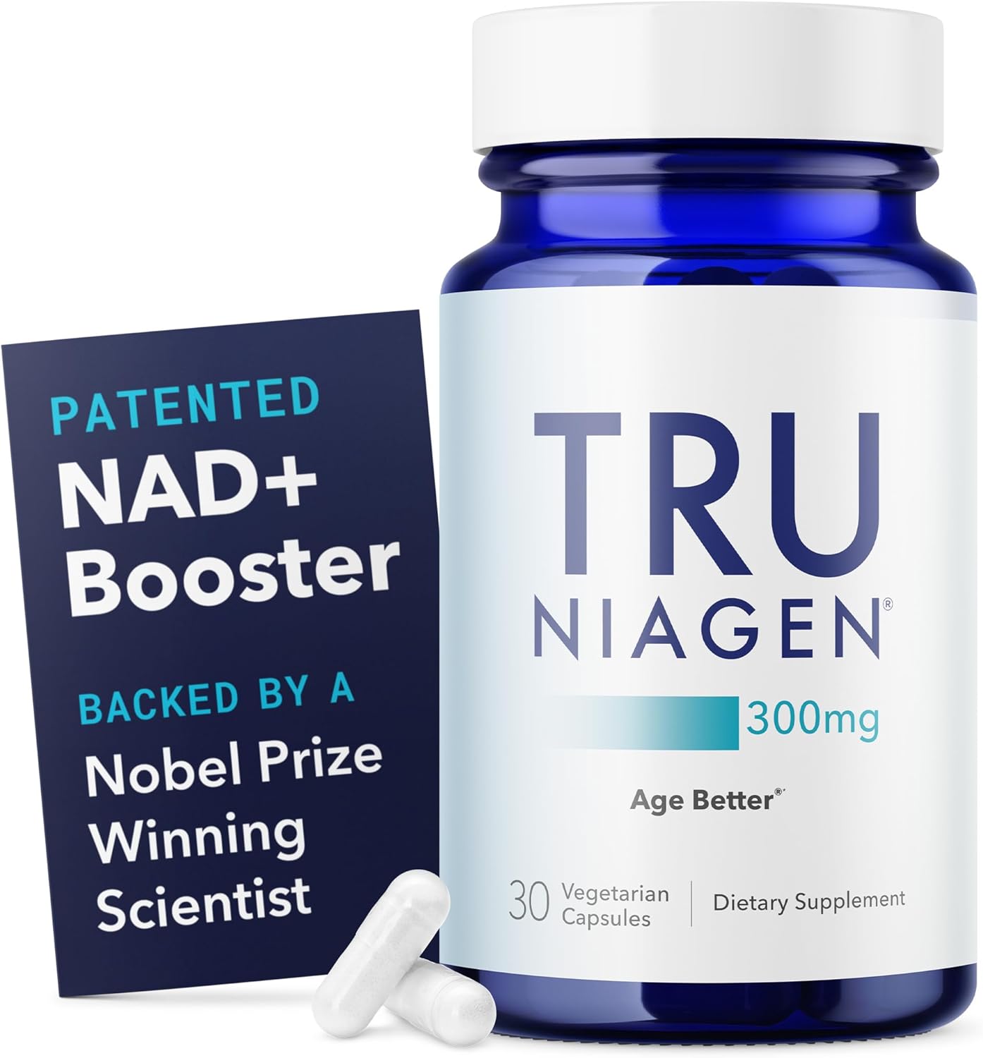 TRU NIAGEN NAD+ Booster Supplement 300mg – Supports Brain Health, Cellular Energy & Anti-Aging | Patented Niagen Formula | 30-Day Supply, 1 Capsule Daily